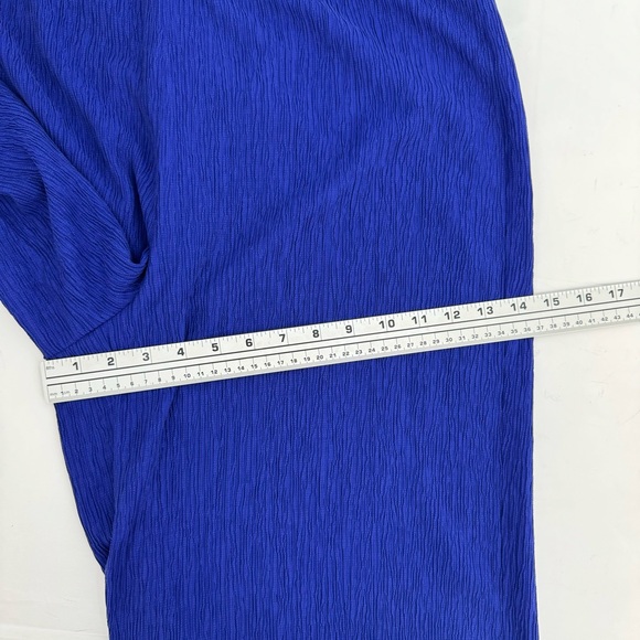 New Eileen Fisher Woven Plisse Wide Leg Ankle Pant Size L Blue $188 - Picture 14 of 15